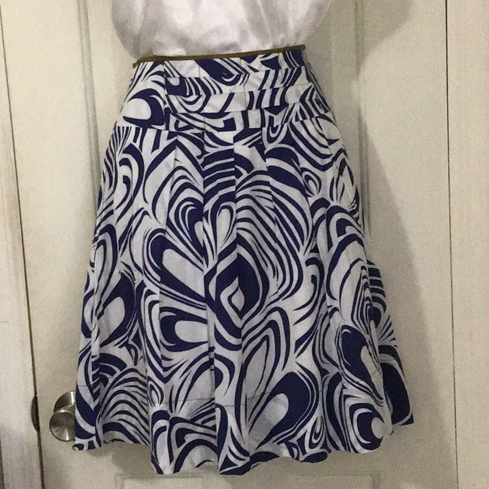 Cabi navy and white Lombard Swirl A-line